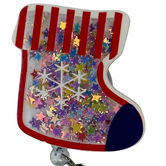 Holiday Badge Reels Set of 3 Christmas ID tag Holders Gift Set - Picture 6 of 12